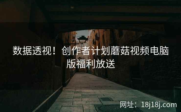 数据透视！创作者计划蘑菇视频电脑版福利放送